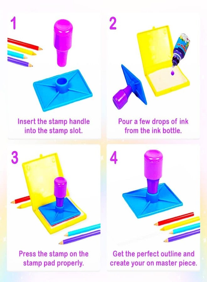 JAPSI Stamp Art Paint Unicorn Kit | Art & Craft Creative Fun Activity Kit for Kids | Stamping & Coloring Set | DIY Kit for Boys & Girls | 14 Different Patterns | Age 4 Years and Above - Image 2